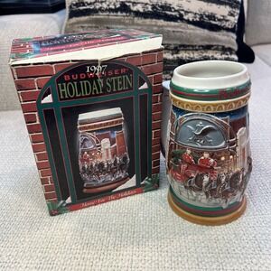 Budweiser Holiday Beer Stein Home For The Holidays Vintage 1997 VTG CS313